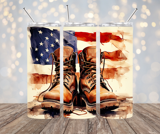 Army Boots with Flag