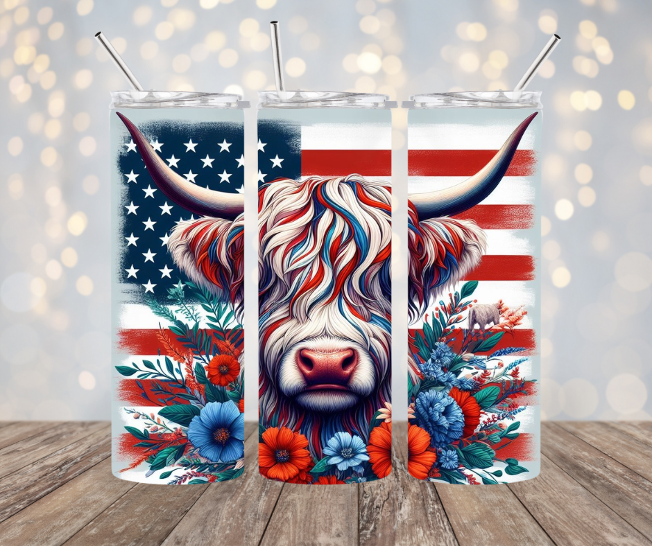 Betsy the Patriotic Highland Cow