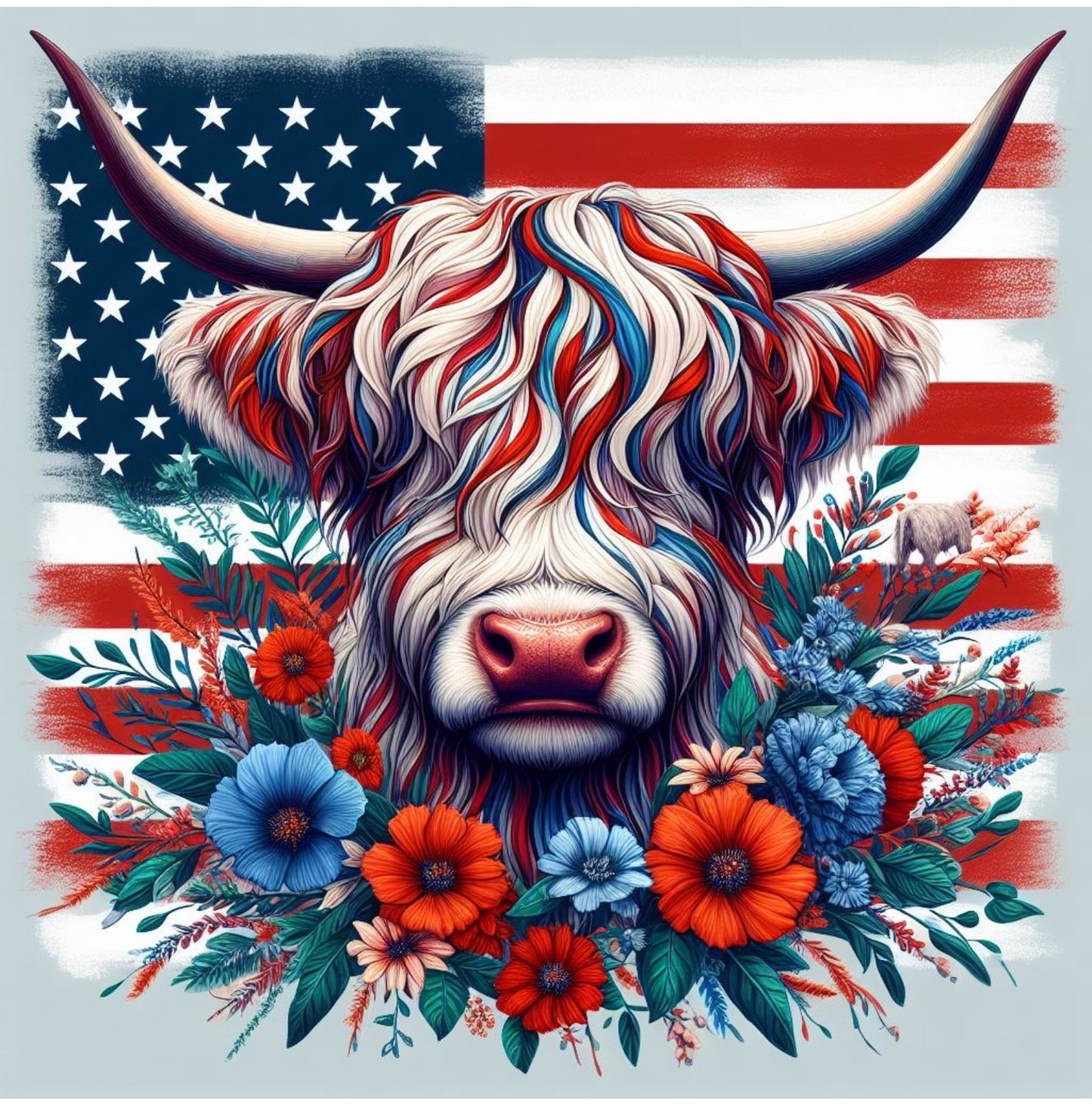 Betsy the Patriotic Highland Cow