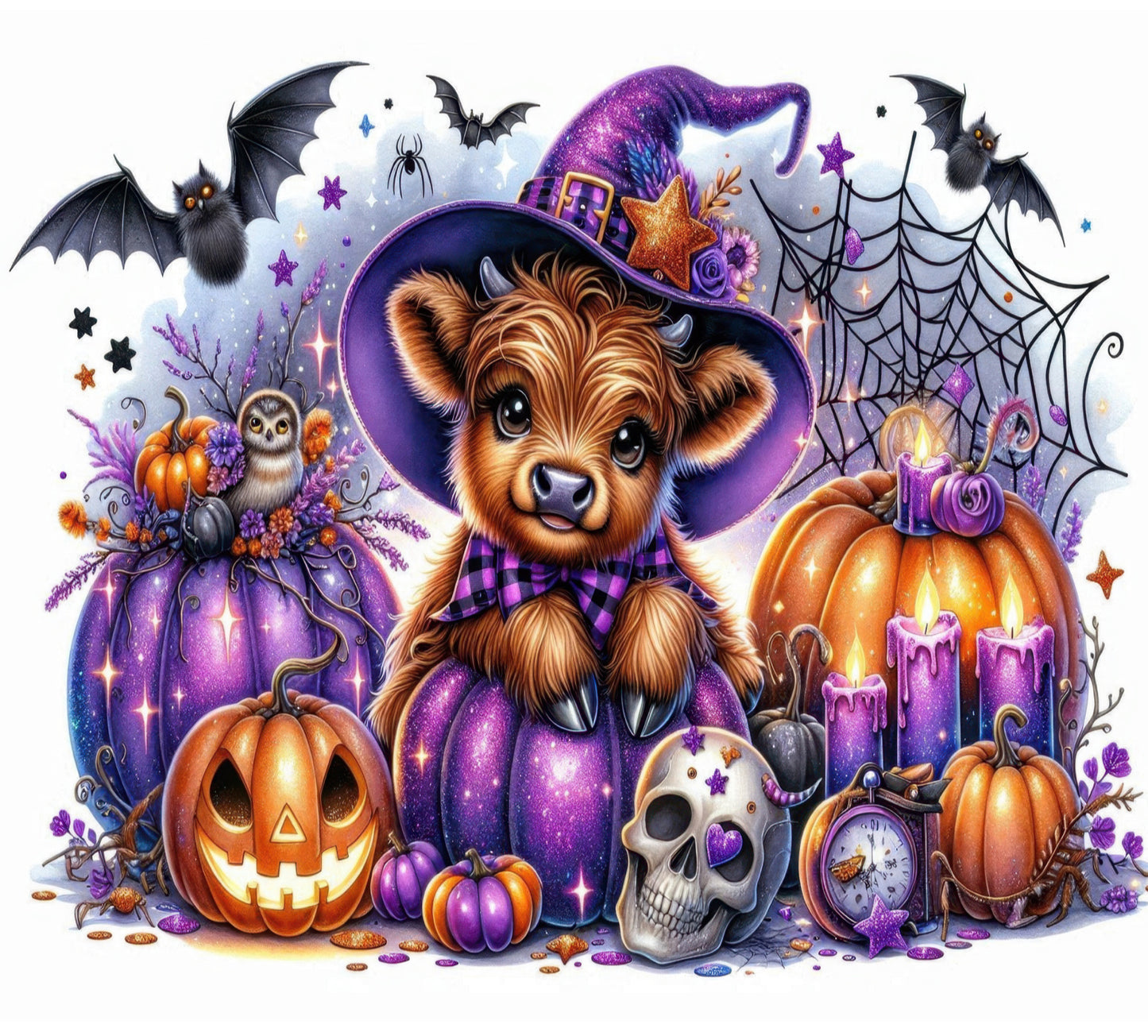 Purple Spooky Highland Cow