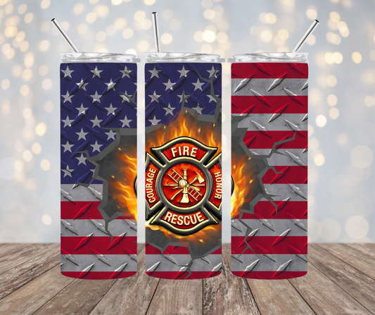 Fire Fighter American Flag