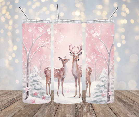 Pink Winter Deer