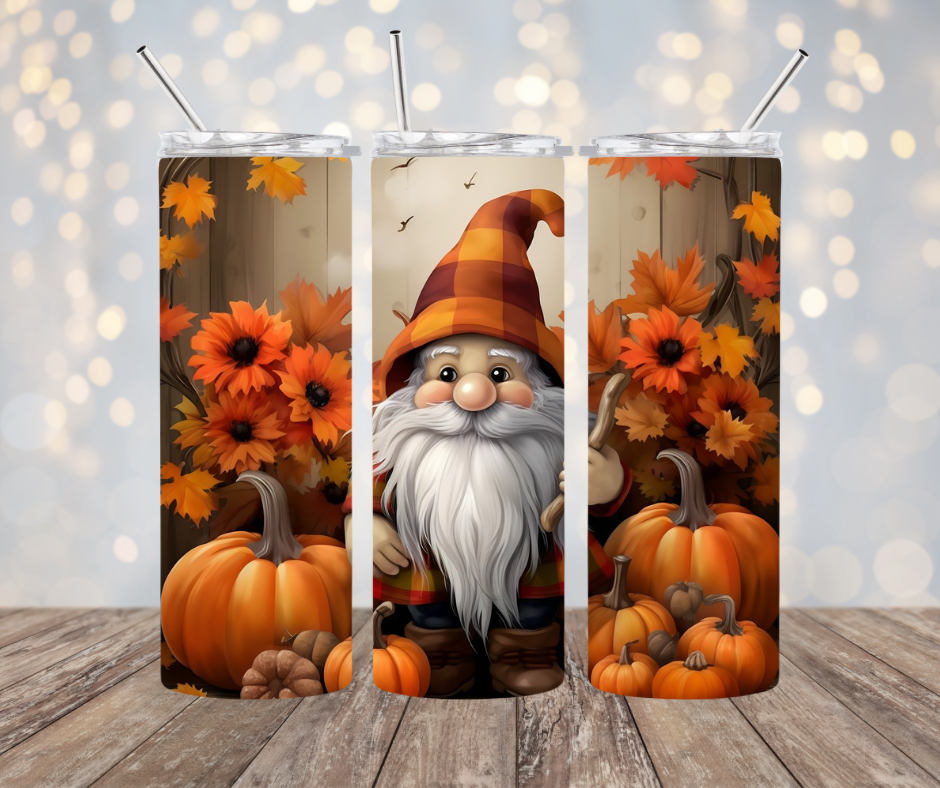 Fall Gnome with Pumpkins