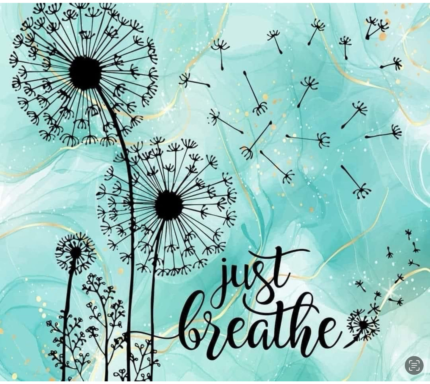 Just Breathe Blue Dandelion