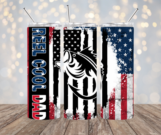 Reel Cool Dad American Flag